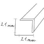 Dřevěné lišty - 21×21 mm - délka 2 m - rohová
